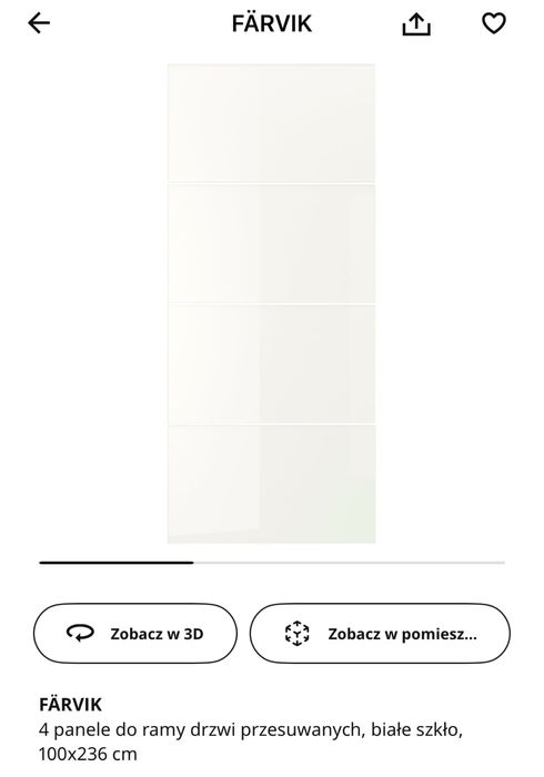 Ikea Pax szklane drzwi przesuwne