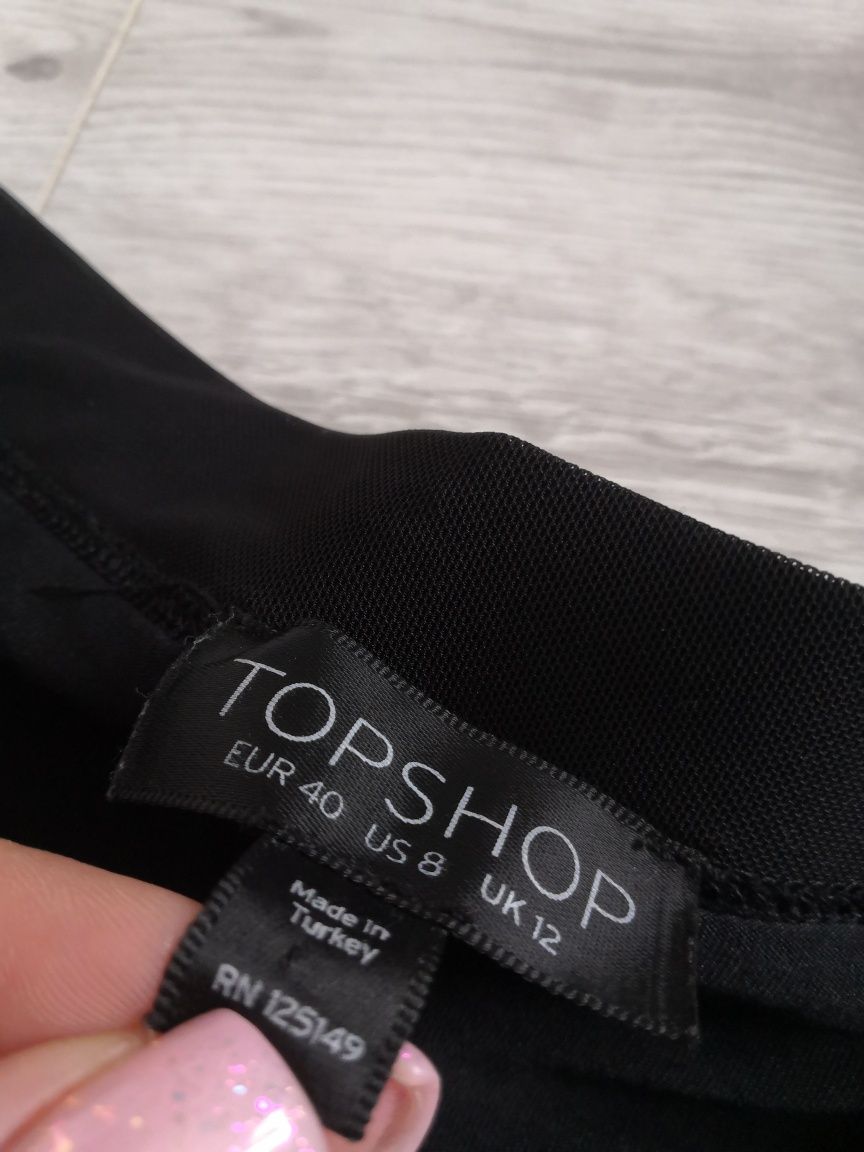Topshop dopasowana elastyczna spódnica welurowy wzór.