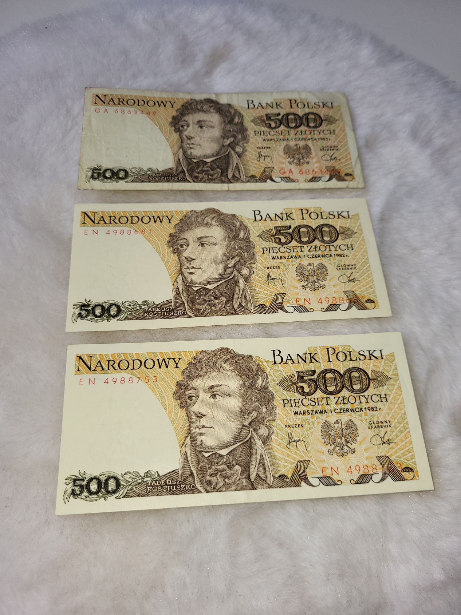 Banknoty 500 zł 3 szt