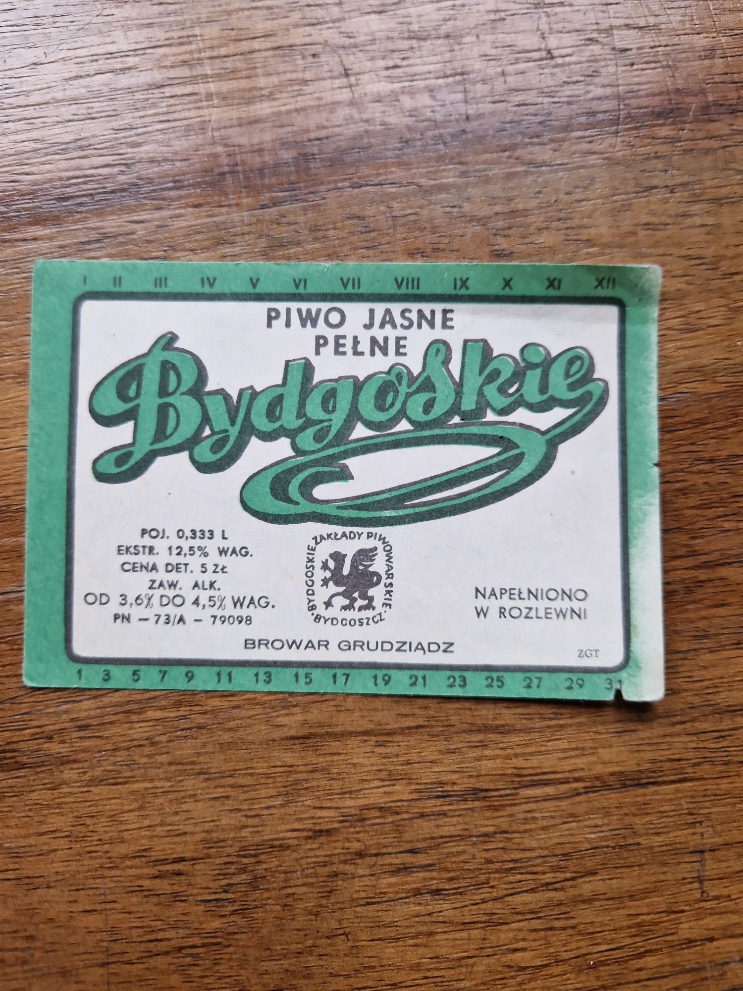 Etykieta piwo bydgoskie