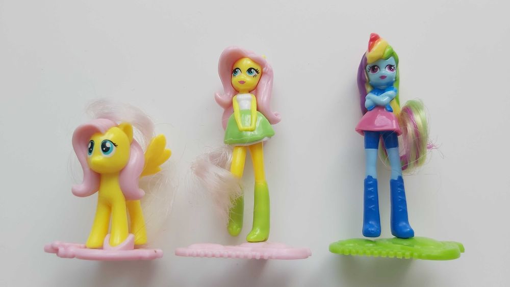 MLP kucyk pony figurki Fluttershy Rainbow Dash Equestria Girl z Kinder
