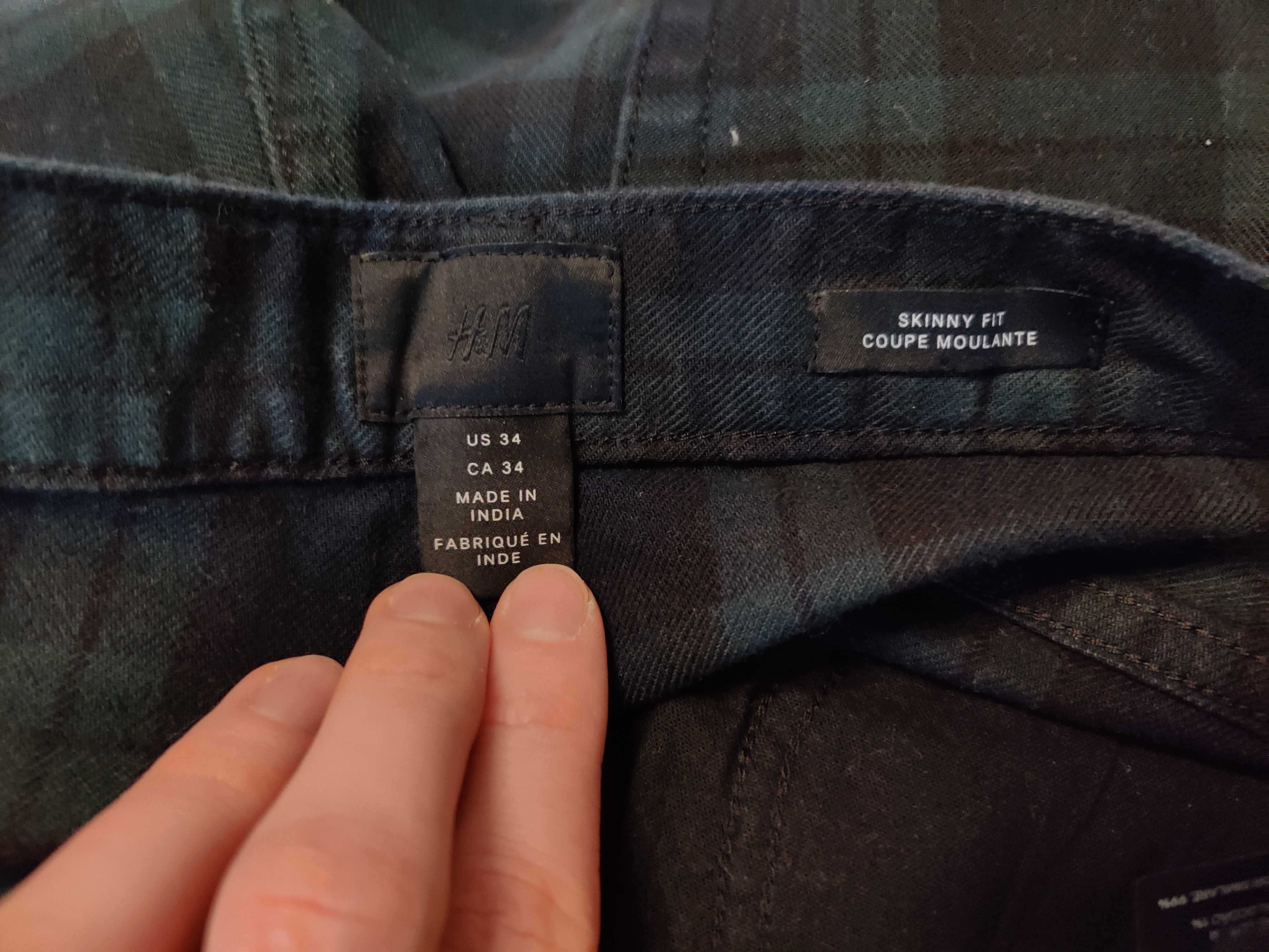 Spodnie H&M męskie r. 34   w kratkę, klasyczne, eleganckie