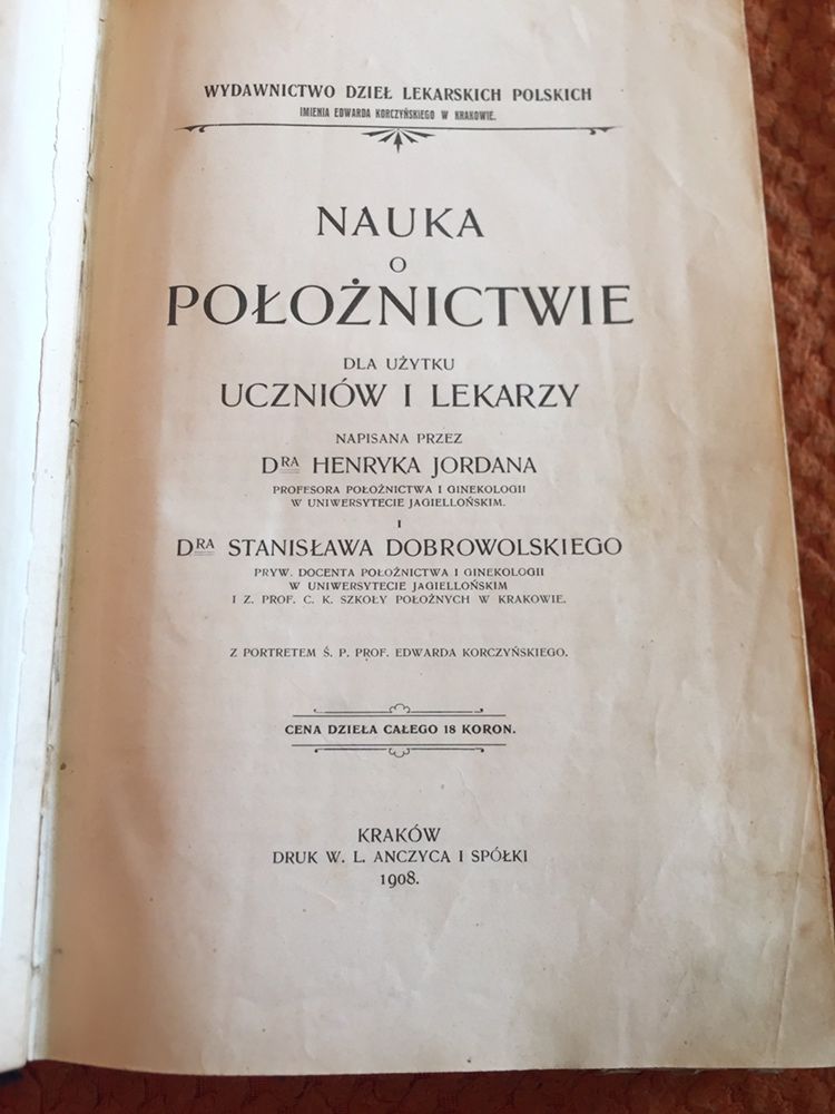 Nauka o położnictwie Jordan 1908