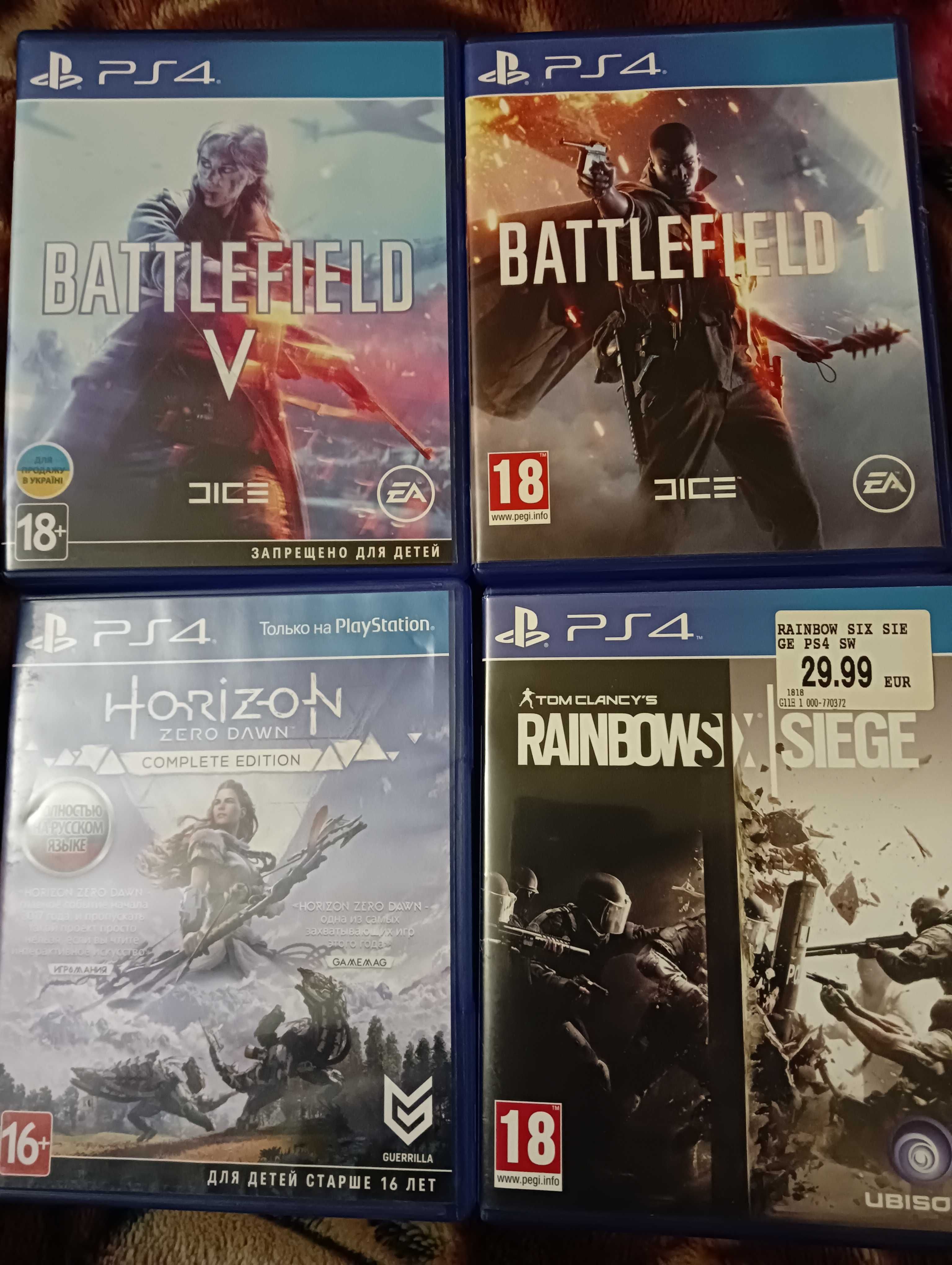 PS4 RainbowSixSiege God of war battlefield1 Batman Horizon zero dawn