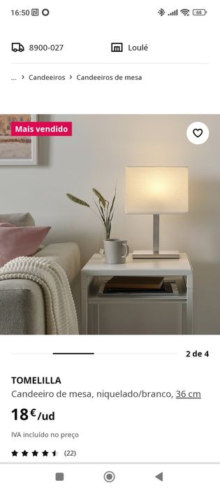 Candeeiro Marca Tomelillo