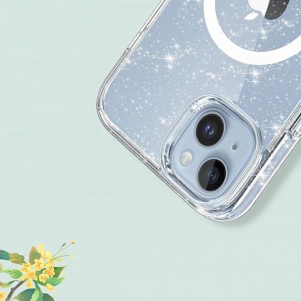 Tech-Protect Flexair Hybrid Magsafe Iphone 15 Pro Glitter Clear