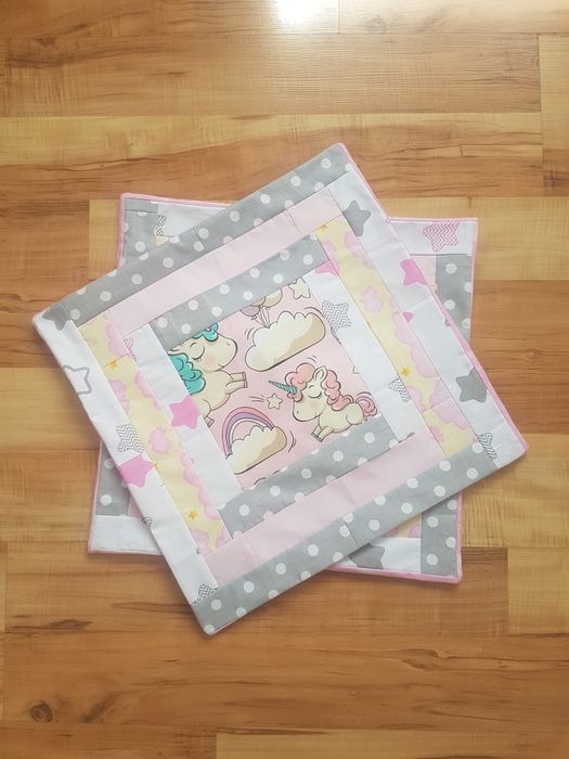 Poszewki na poduszki patchwork handmade jednorożec