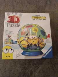 Puzzle 3D, globus, Minionki