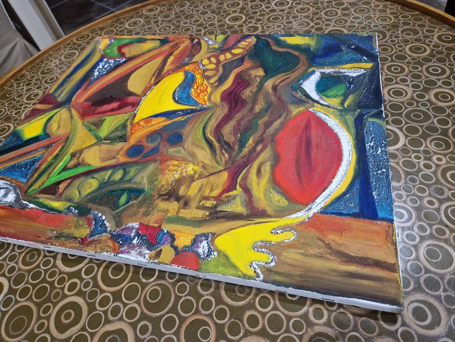 Belo quadro pintado à mão