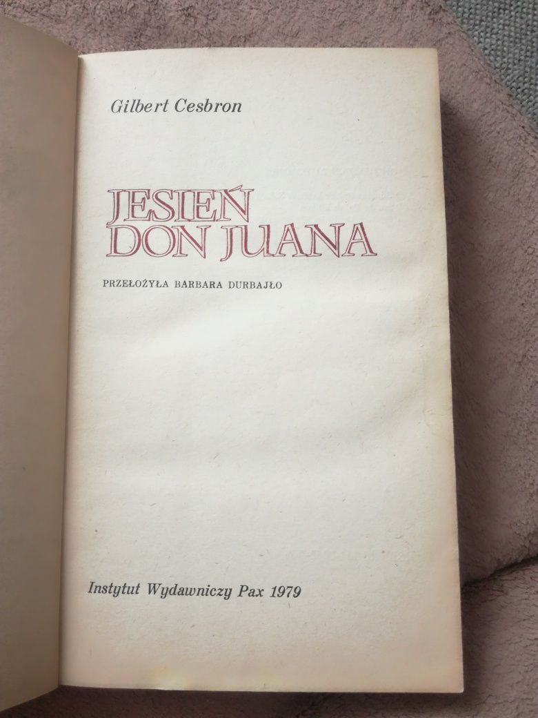 Cesbron Jesień don Juana 1979 literatura francuska