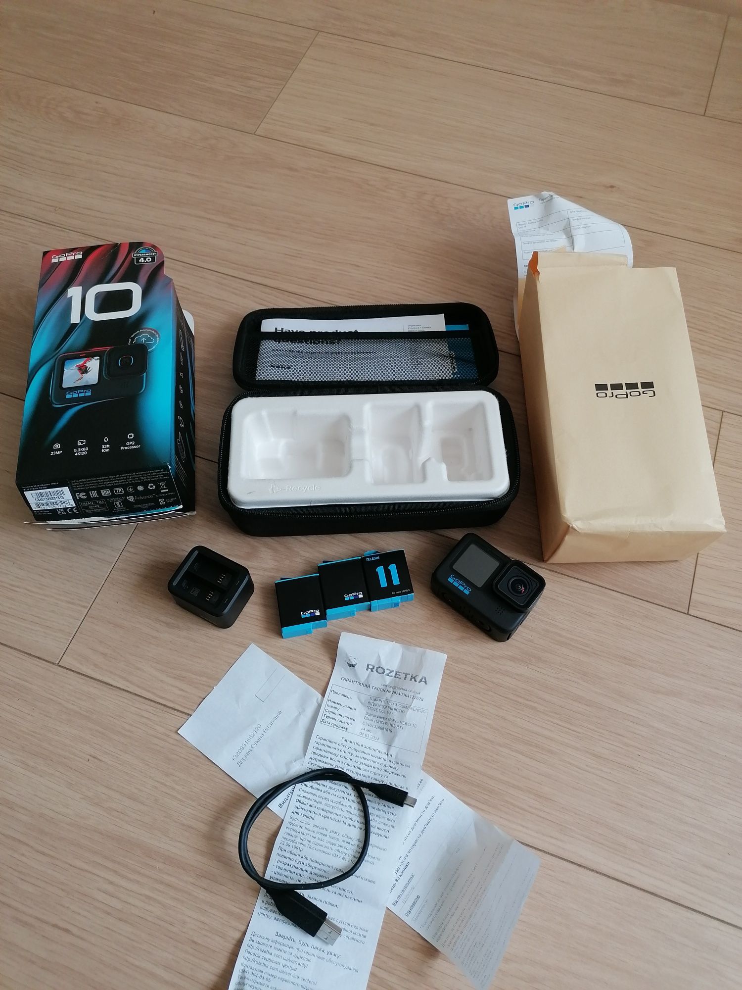 GoPro HERO 10 Black На Гарантии + Зарядная Станция и Батарейки!!!