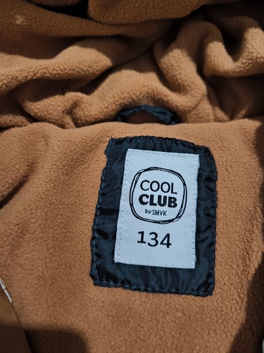Zimowa kurtka chłopięca 134 cool club smyk pikowana karmelowa  nowa