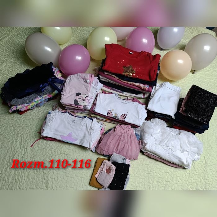 Zestaw ubrań 100szt rozm.110-116 st.b.db + gratisy