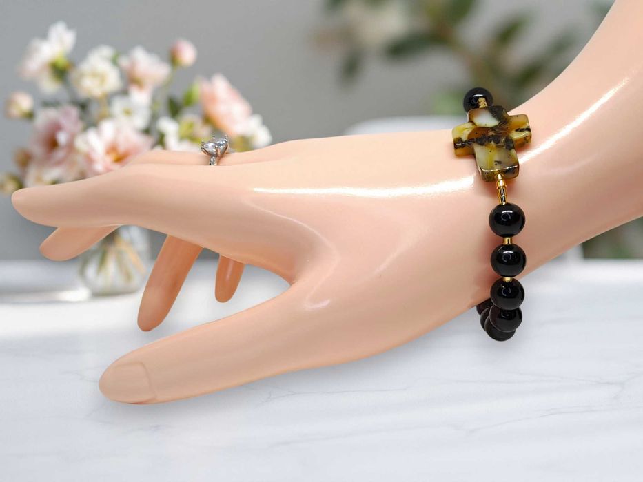 Bransoletka dziesiątka różańca z bursztynu, BURSZTYN bałtycki #1291