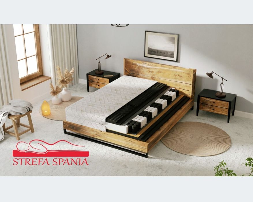 Materac 140x200 cm – kokos, kieszeniowy, twardy – stan bardzo dobry