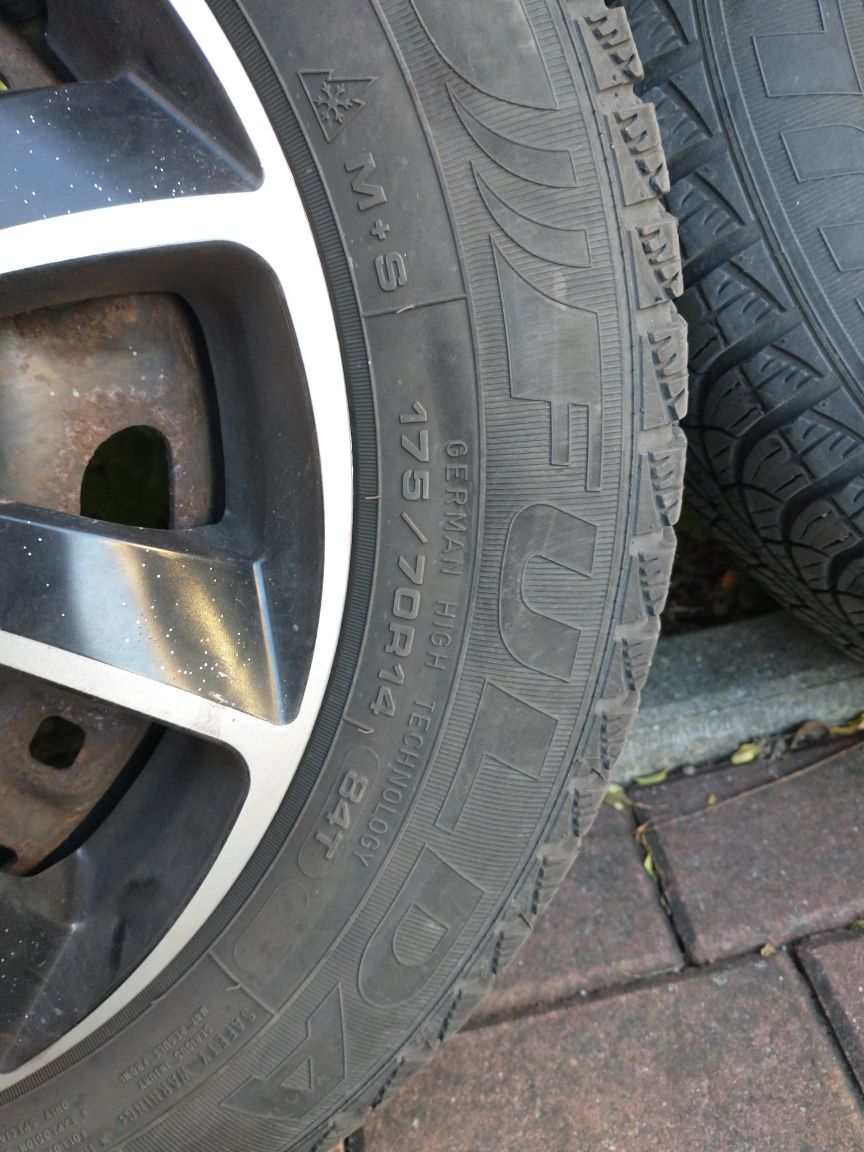 Koła Felgi stalowe 14" 5x100 Seat Skoda VW Audi + opony zimowe Fulda