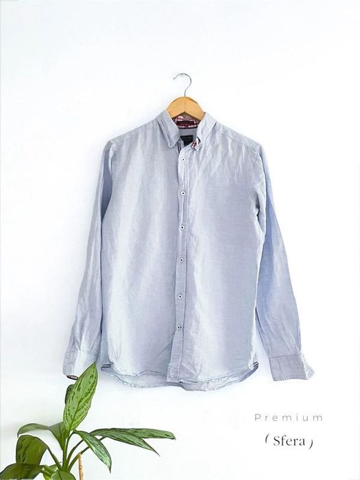 Camisa Sphera Regular Fit Algodão/linho Azul S