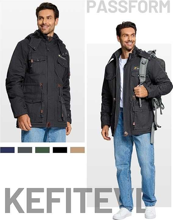 Nowa męska kurtka / parka / przejściówka / R-XL / KEFITEVD !A993!