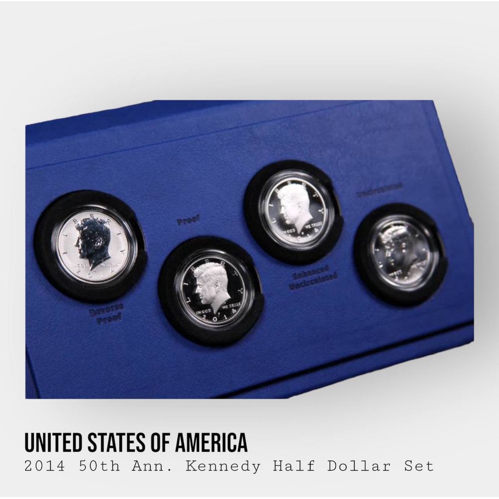 2014 • Ювілейний Срібний Набір • Kennedy Half Dollar • 50th Ann. Set