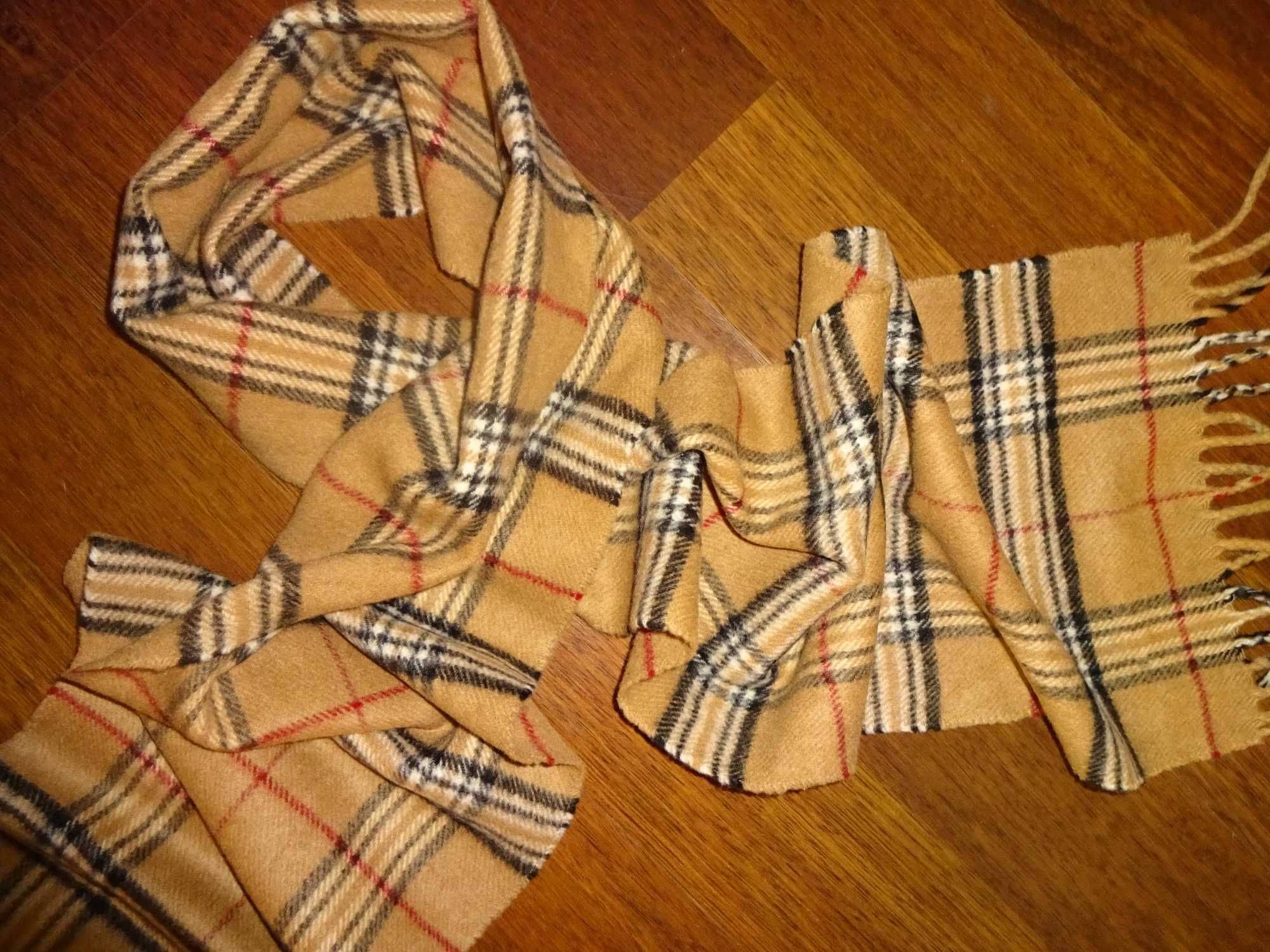 60% KASCHMIR - SCHAL made in Italy kaszmirowy szalik kratka burberry