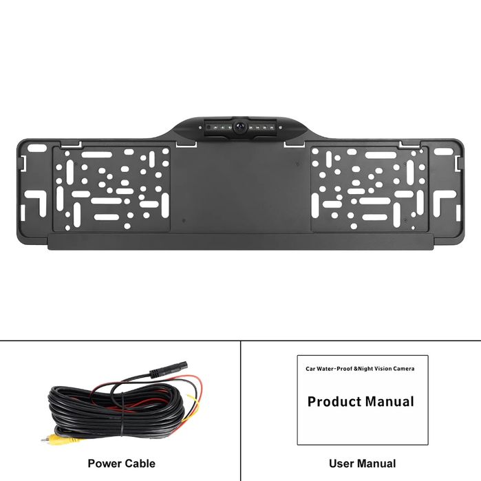 Mini Câmara FullHD marcha atrás na placa de matrícula visão nocturna