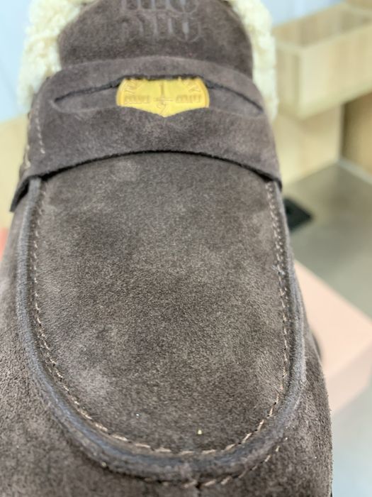 Лофери зимові miu miu з хутром міу міу зимние