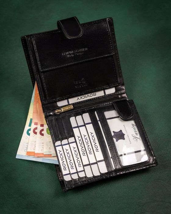 skórzany, duży portfel męski z systemem rfid - rovicky