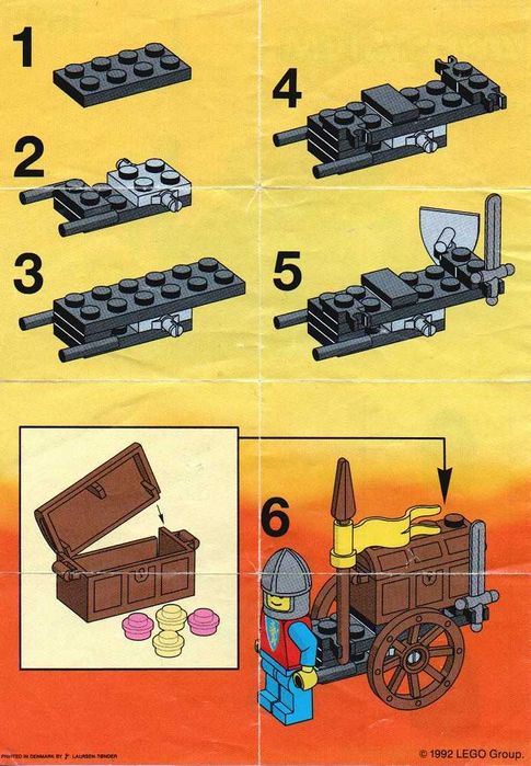 Zestaw LEGO Castle 1695 Treasure Chest, Skrzynia skarbów · UNIKAT 1992