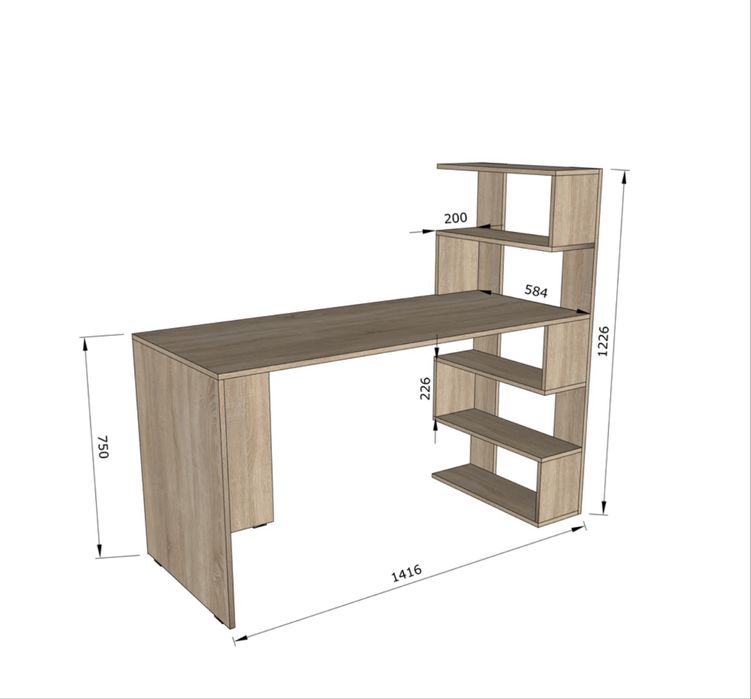Продам компʼютерний, письмовий стіл з полицями