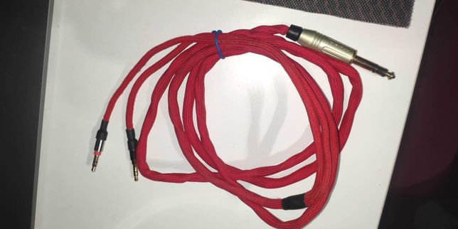 Kabel 2x mini jack - jack 6.3mm 8x solid core do naprawy