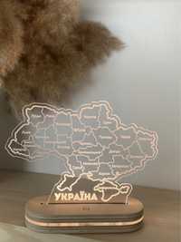 Нічник планер  карта України 3d світильник