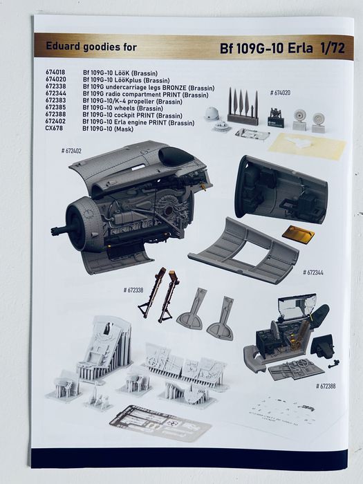 Samolot Bf 109G-10 Erla Profi Pack model do sklejania Eduard 70162
