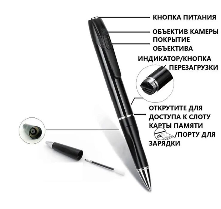 Міні камера ручка 5Мп 1080p шпигунська ручка запис відео,звуку,фото
