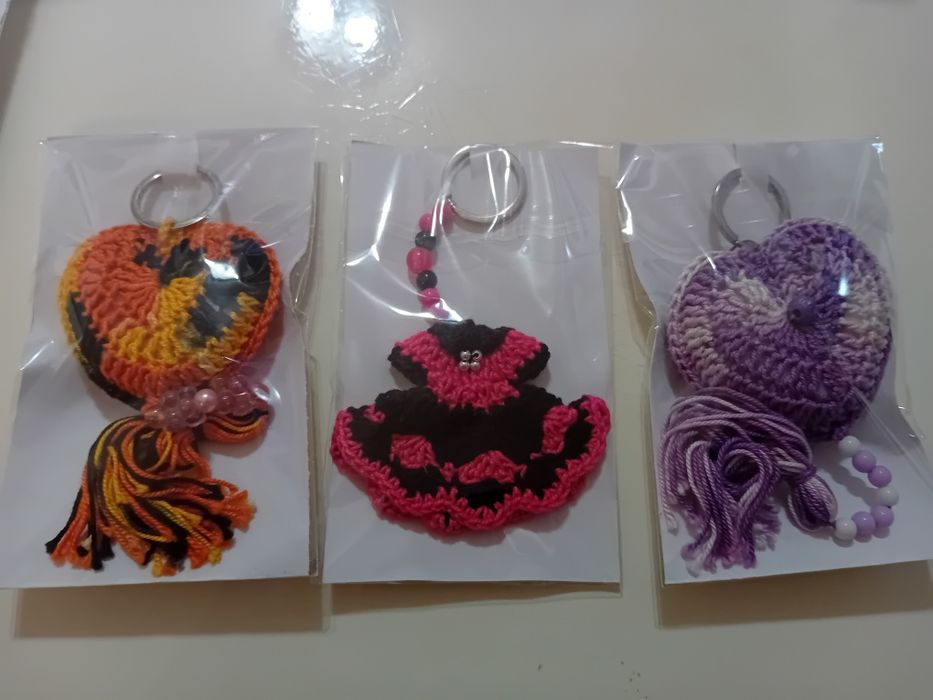 Porta chaves feitos em croché
