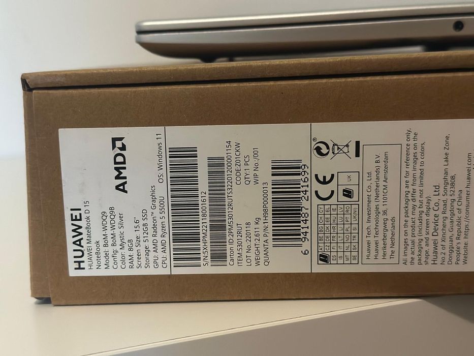 HUAWEI Matebook D15- 8G ram AMD Ryzen 5 5500U
