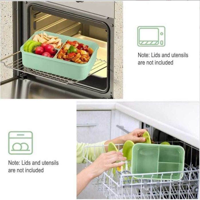 Nowy Duży LunchBox Śniadaniówka Pojemnik 1L, 3 Przegrody Wybór Koloru