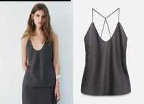 Стильний графітовий ZW COLLECTION топ Zara M з відкритою спиною