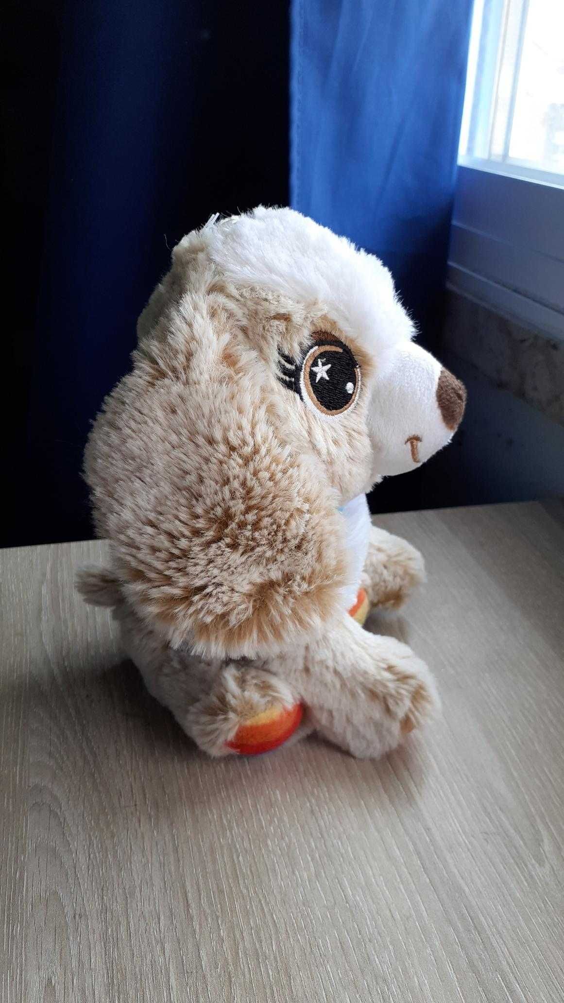 Peluche cão fofo com arco irís NOVO com etiqueta