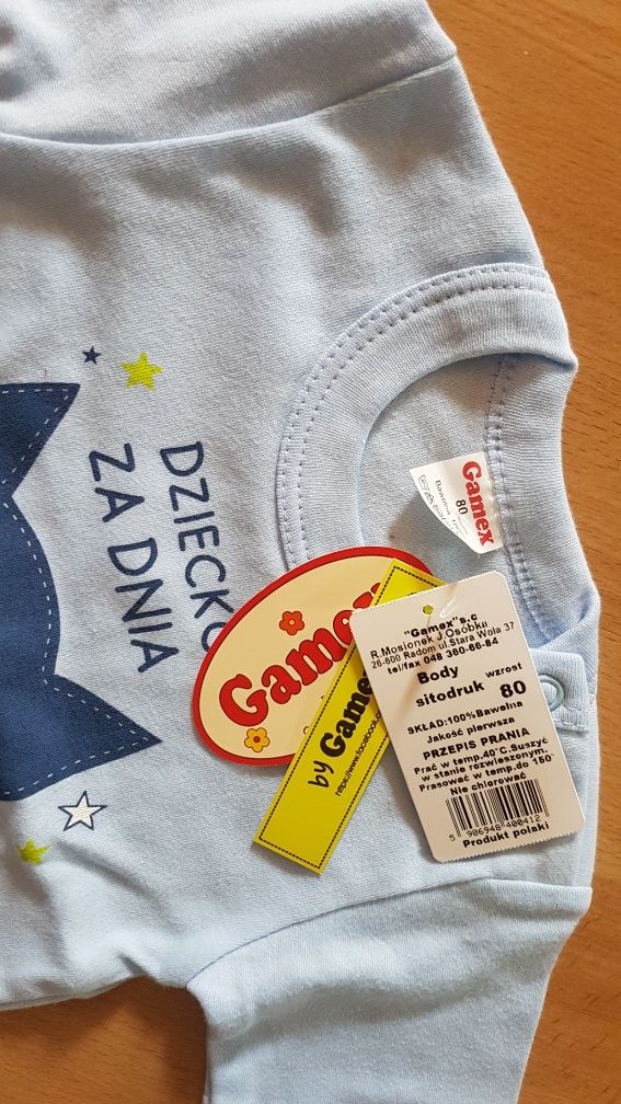 Body z krotkim rękawem, firmy  Gamex. Rozm.80.