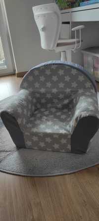 Fotel piankowy dla dziecka w gwiazdki szary