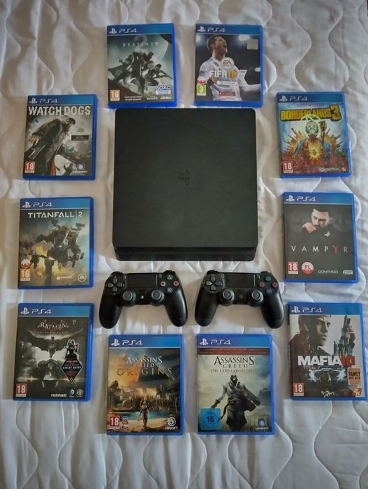 PS4 Slim 500GB, 10 gier