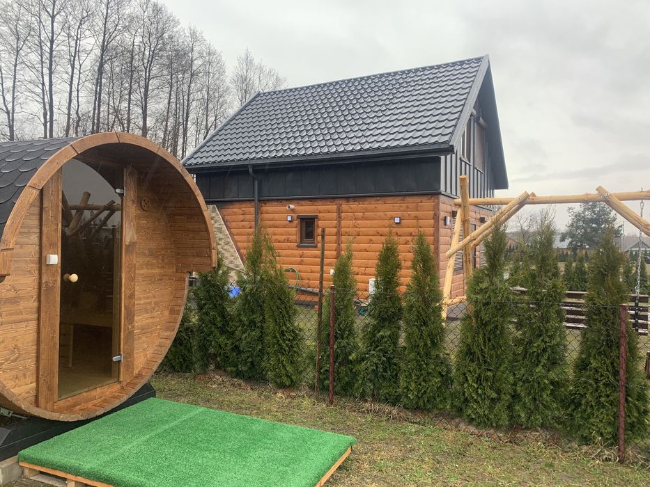 Domek nr 2 z jacuzzi (termobania), staw, sauna, staw, 10 osób
