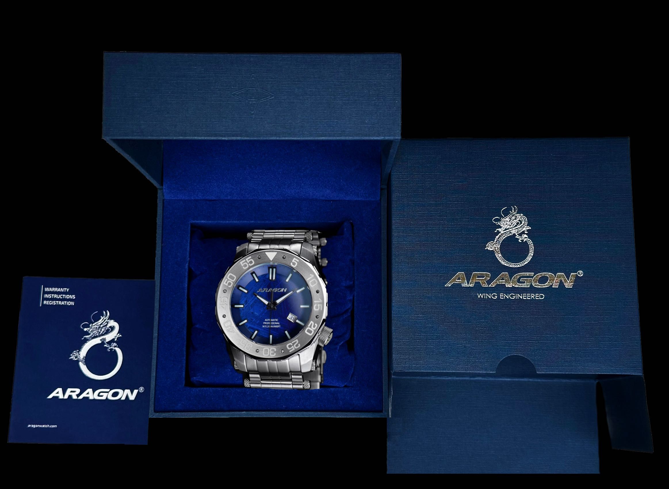 Часы ARAGON Sea Charger Meteorite Blue LE 50 mm. Swiss Automatic
