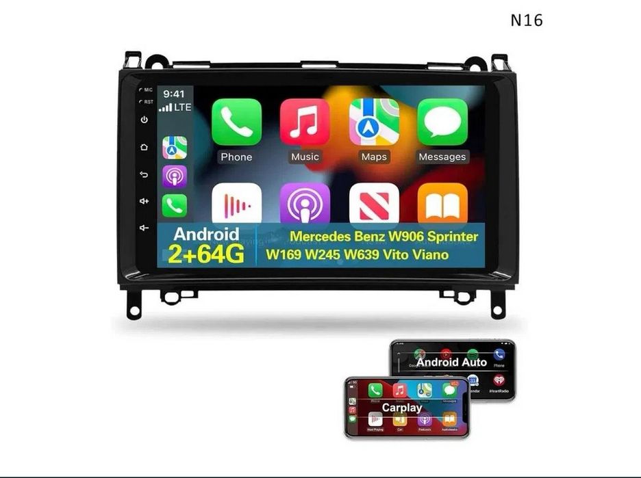 Nowoczesne radio multimedialne 9" do Mercedes-Benz - Android Auto, Car