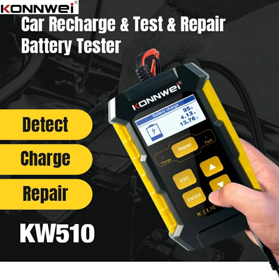 Tester Ładowarka Akumulatorów Samochodowych Konnwei KW510