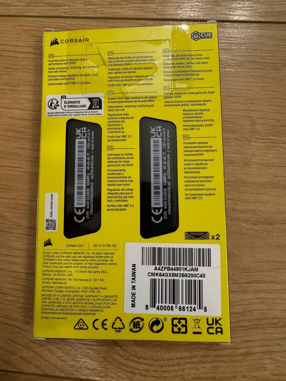 VENGEANCE ddr5 32GBx2 64 GB 5200MHz