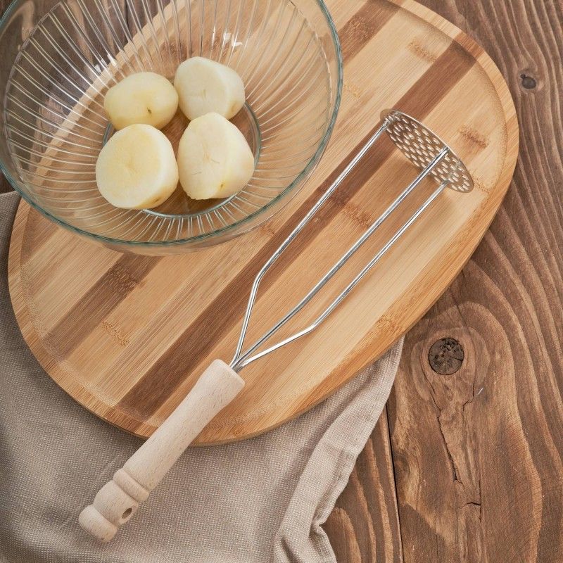 tłuczek do ziemniaków okrągły drewniany gastronomiczny frolee kz-02-to