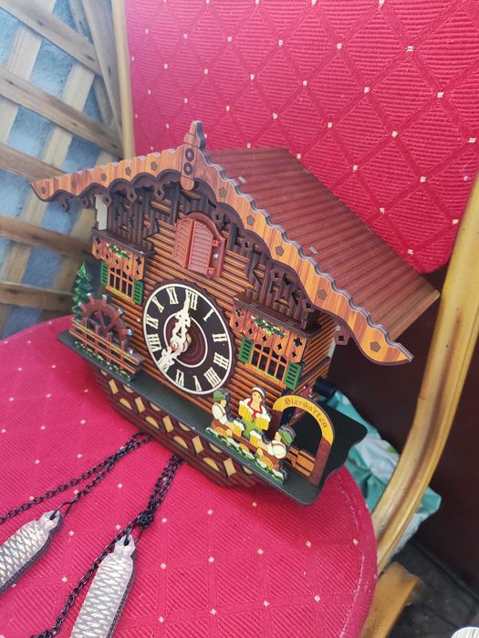 Klasyczny Zegar z kukukułka skandynawski styl retro drewniany zegarek