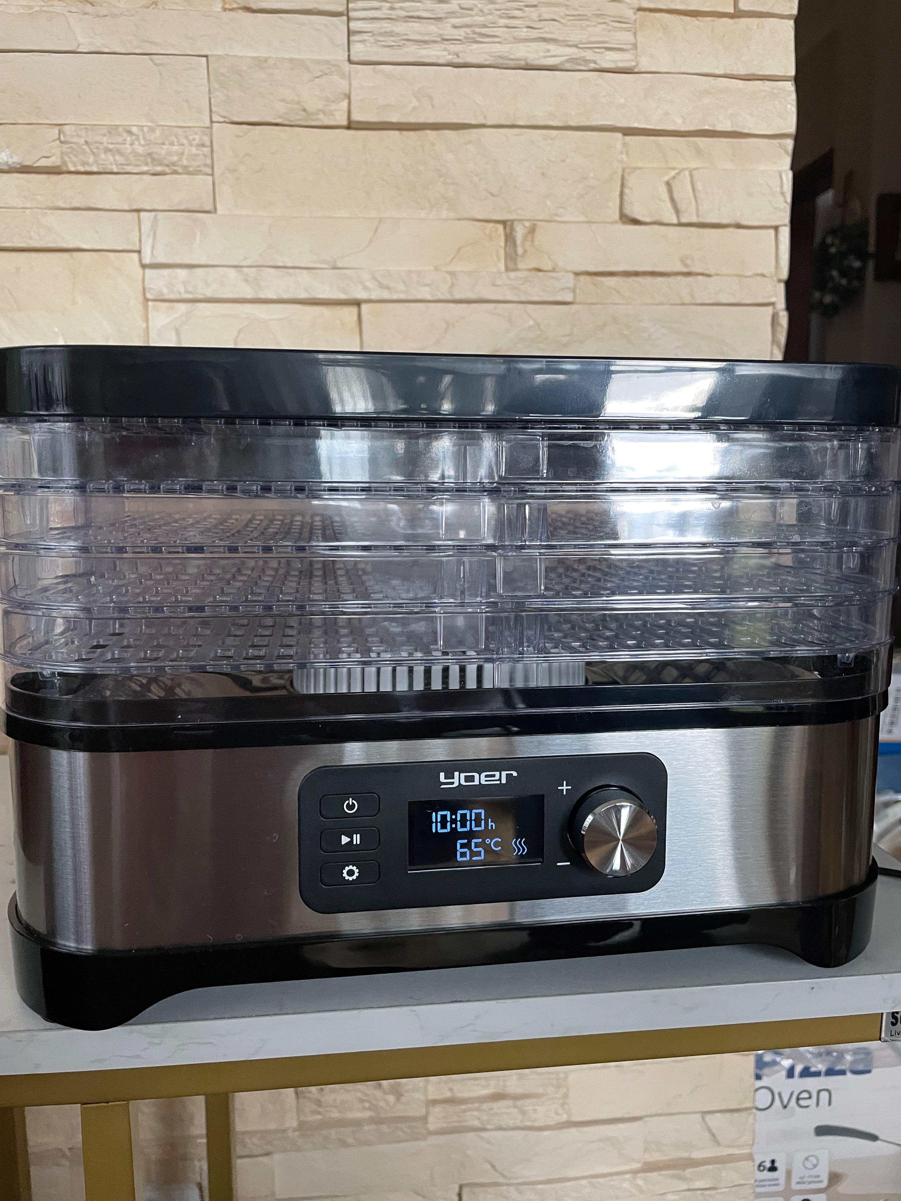 Duża suszarka do grzybów owoców Yoer 450W INOX timer 6 sit