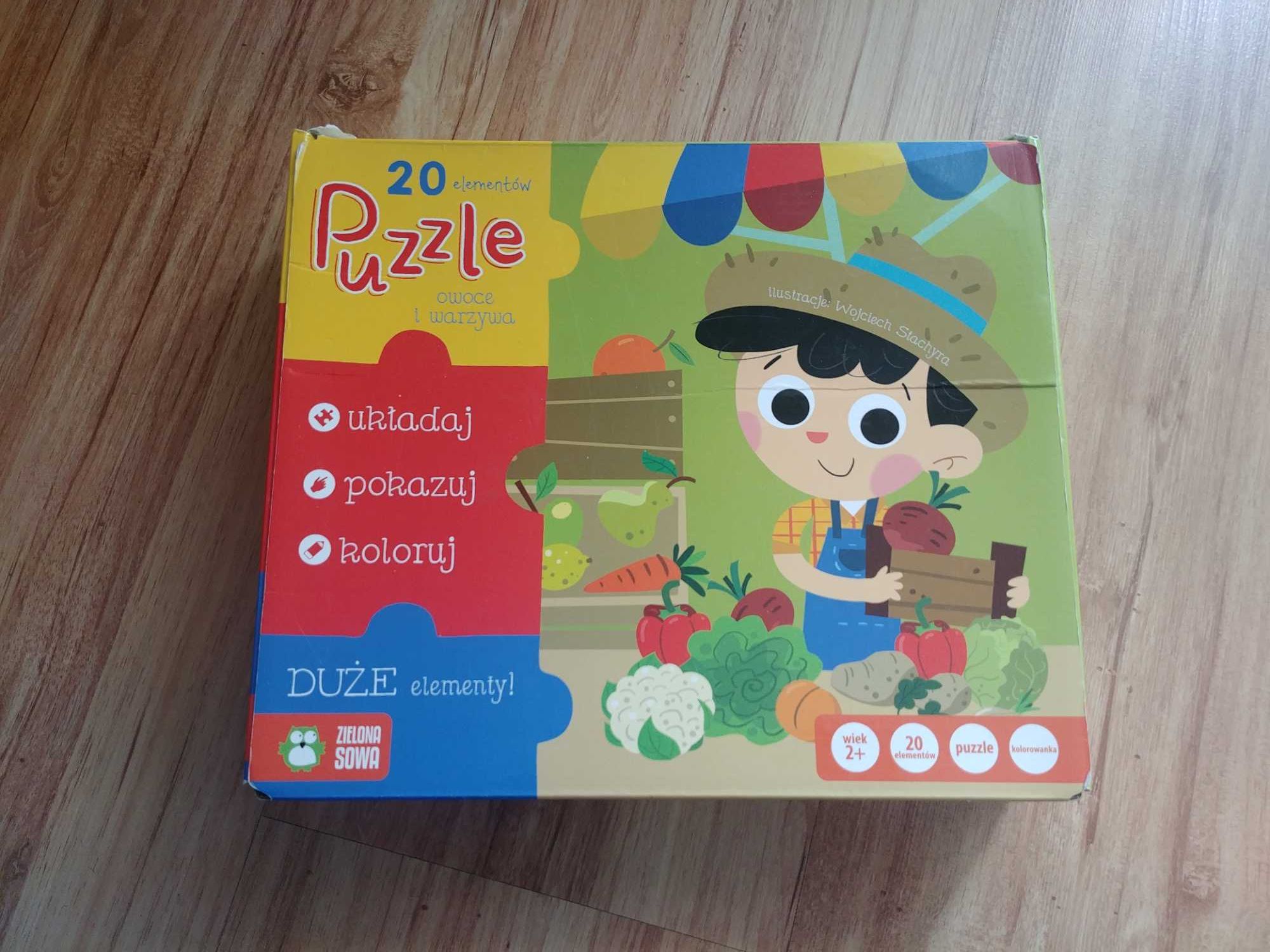 Duże puzzle dla malucha - 20 elementów, owoce i warzywa